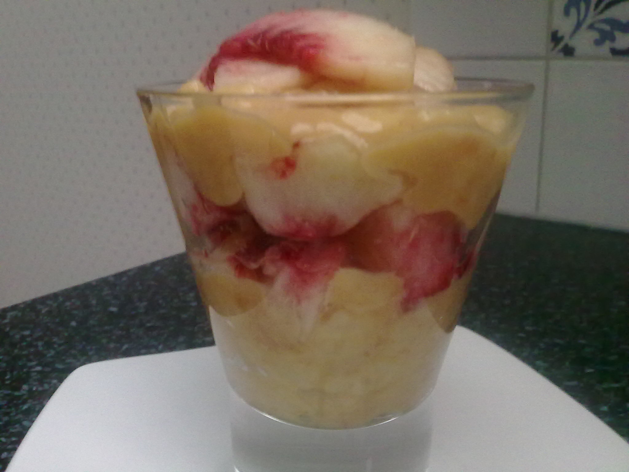 Verrines nectarines, riz au lait