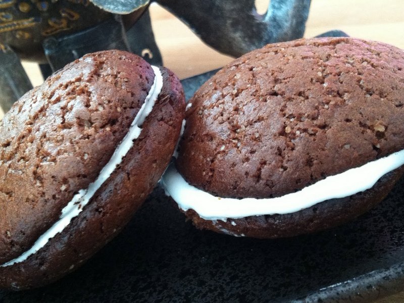Whoopies cacao, cardamome et amandes amères
